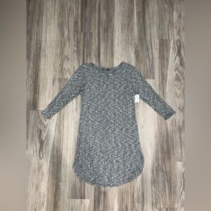 Gray Knit Long Sleeve Dress